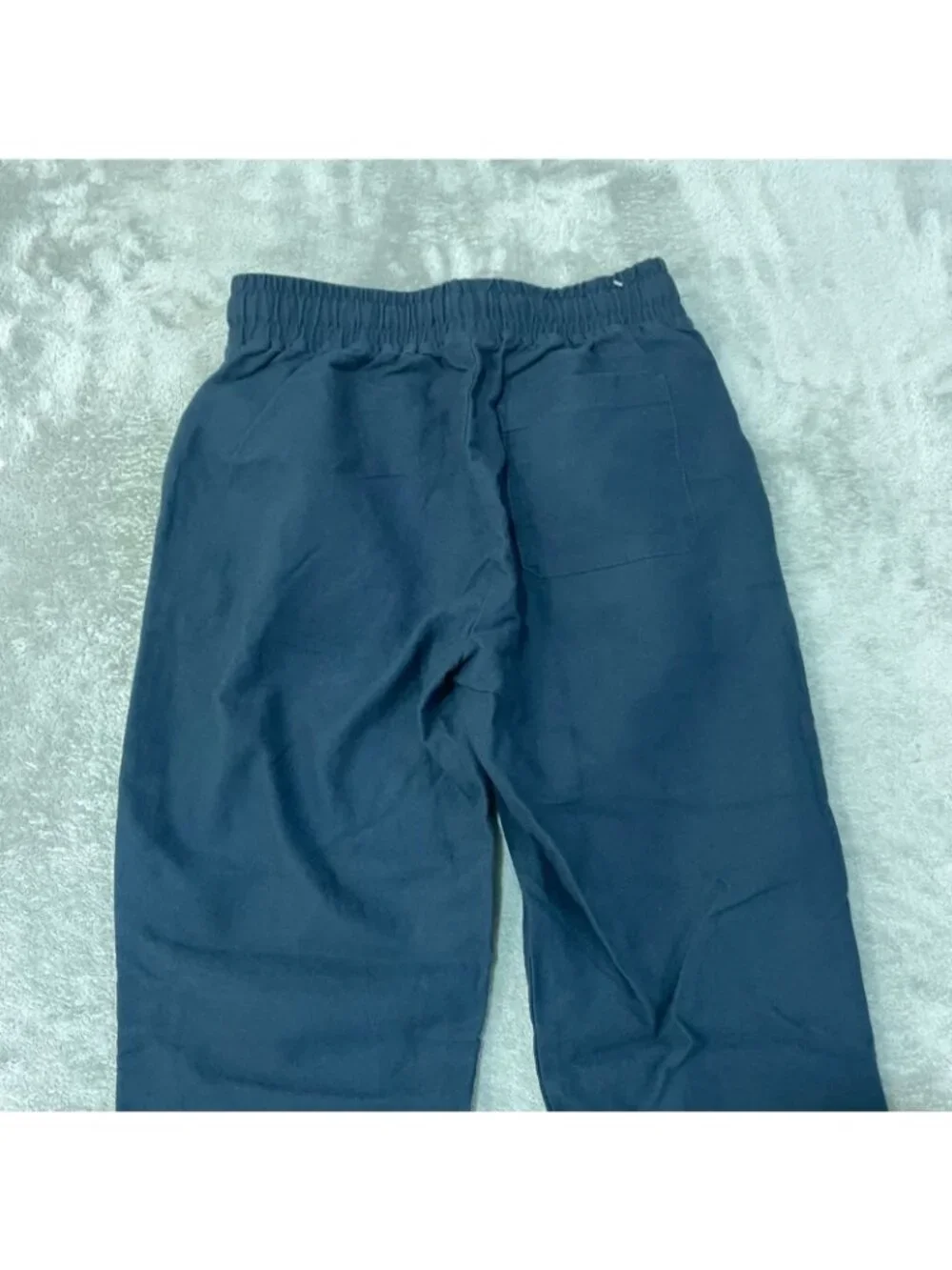 NWOT Vintage & Black Weatherproof Men's S Blue Linen Blend Pants Elastic Waist